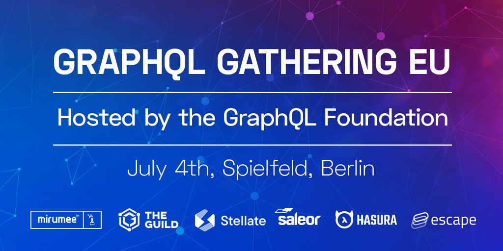 Promotional banner promoting the date, time and place for GraphQL EU
